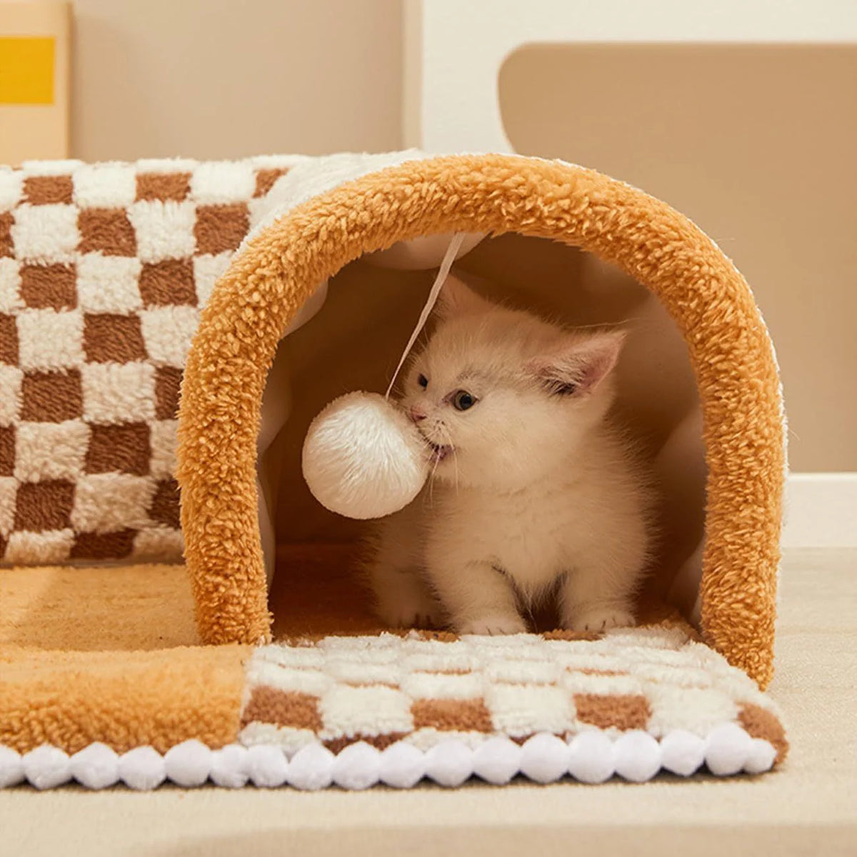2-in-1 Cat Tunnel Bed — Play Mat & Hideaway Toy for Cats