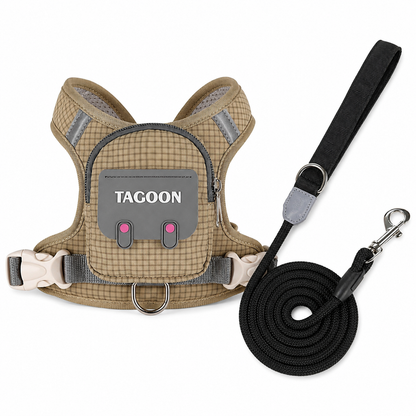 Backpack harness for dogs with lead
