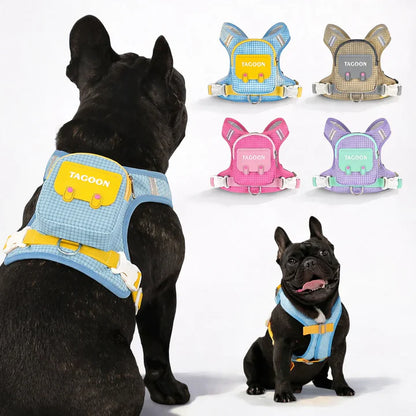 Backpack harness for dogs with lead