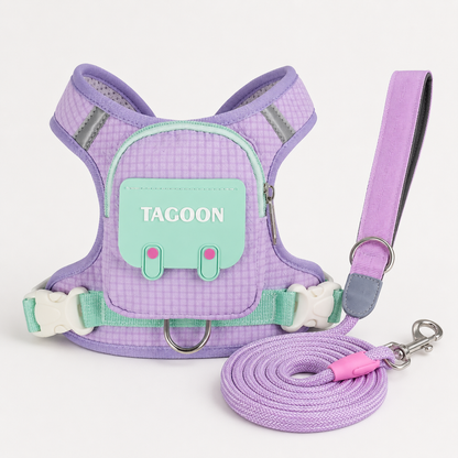 Backpack harness for dogs with lead