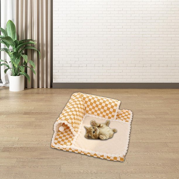 2-in-1 Cat Tunnel Bed — Play Mat & Hideaway Toy for Cats