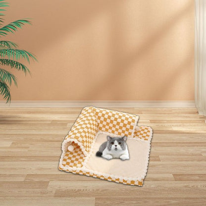 2-in-1 Cat Tunnel Bed — Play Mat & Hideaway Toy for Cats